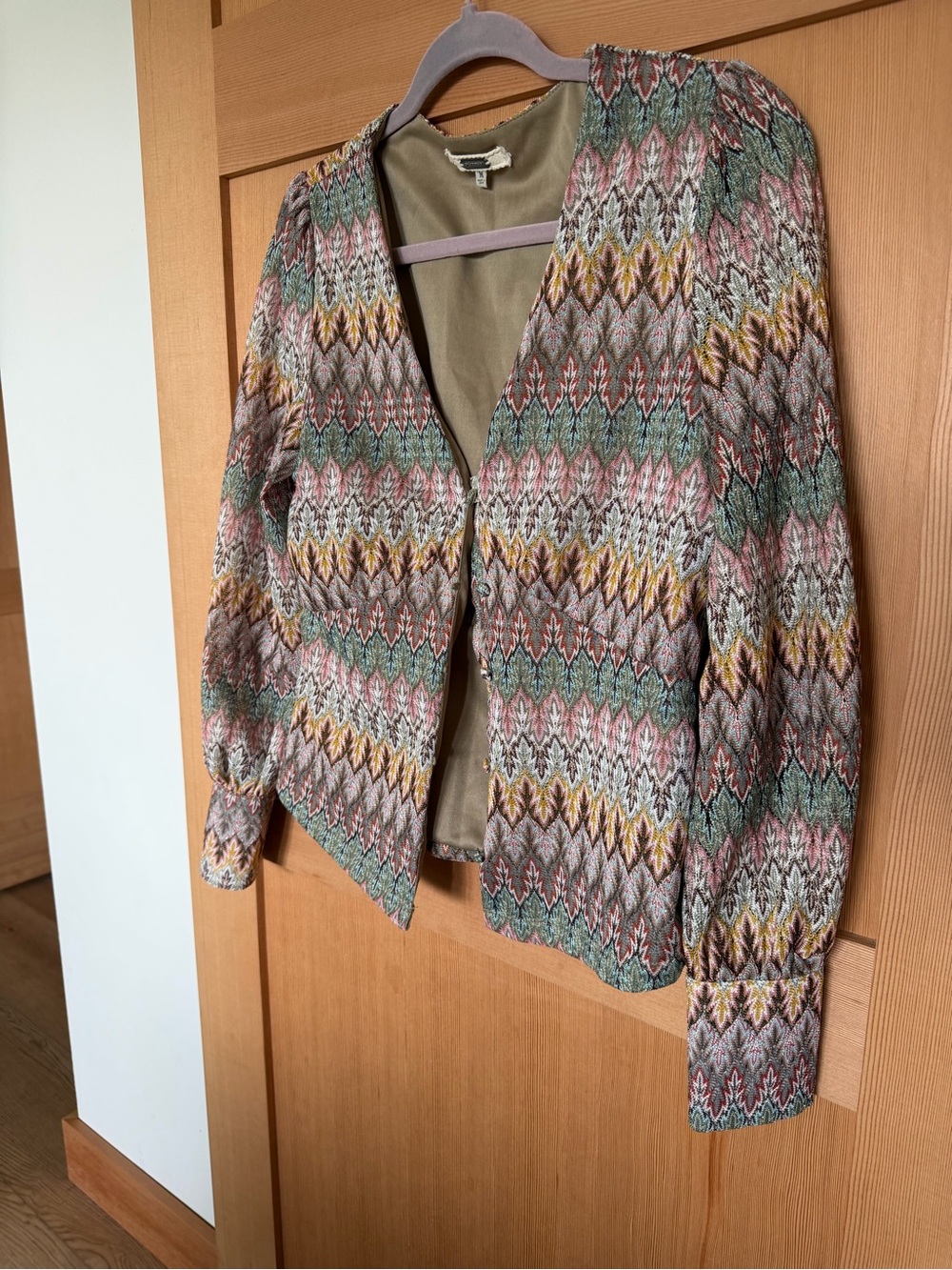 gimmicks by BKE Multicolor Zigzag Button-Front Blazer Jacket